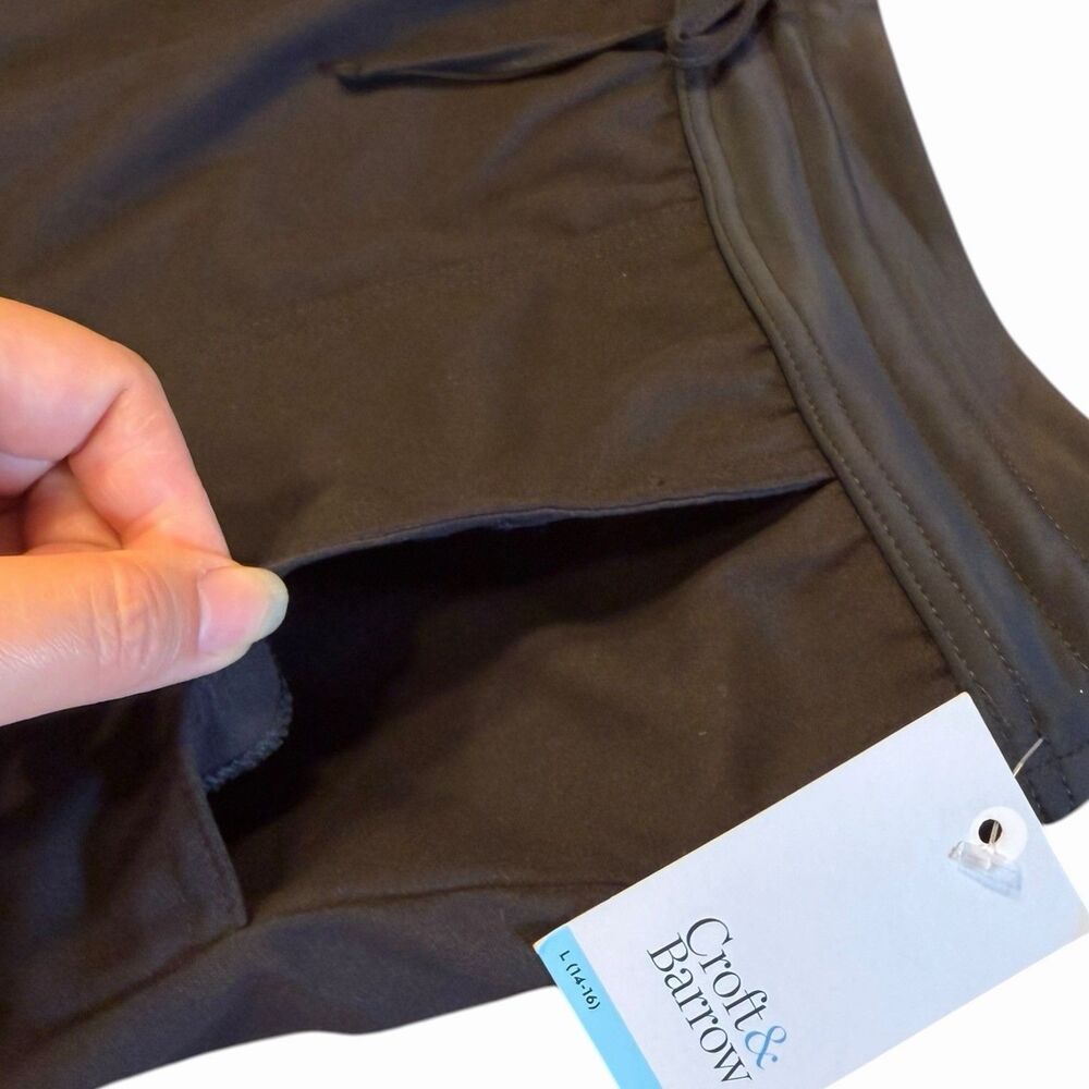Swim Skirt Women Large Black Tummy Control Pockets NWT Swim Bottom Beach Skort👙 - Picture 6 of 12
